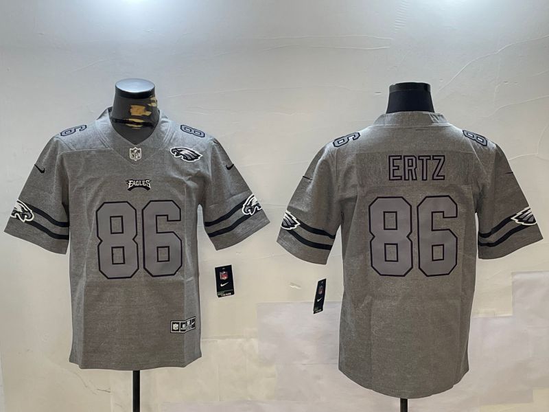 Men Philadelphia Eagles #86 Ertz Grey Throwback 2024 Nike Limited NFL Jersey style 6